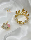 Valdes Luxury Cat Pink Zirconia Pendant – 14K Gold Plated, High Quality Statement Jewelry