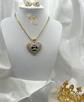 Valdes Luxury Heart Pendant Necklace 14K Gold Plated – Zirconia Design, High Quality Daily Wear Jewelry
