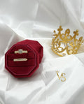 Valdes Luxury 14K Gold Plated Round Zirconia Engagement Ring Set – Elegant Bridal Set