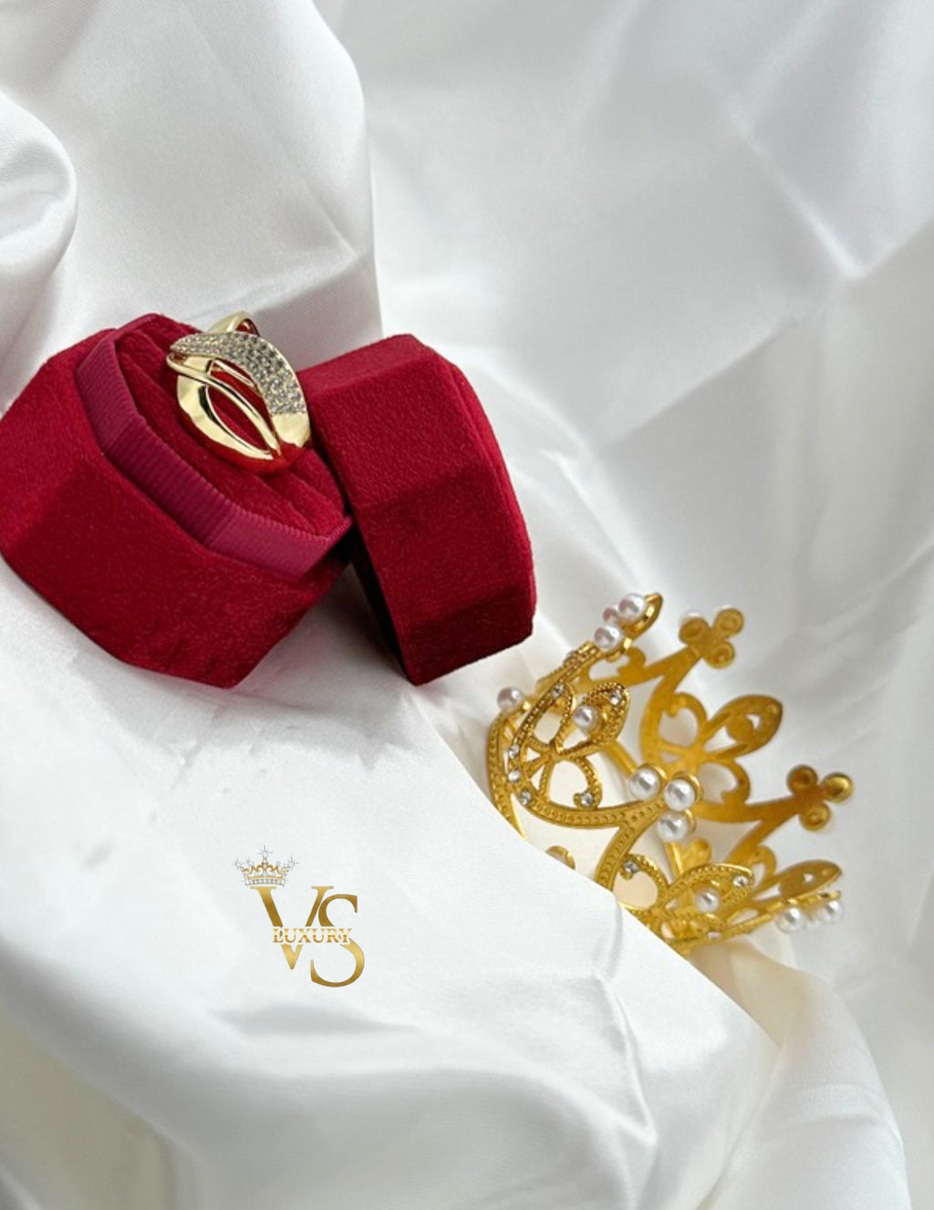 Valdes Luxury 14K Gold Plated Zirconia Wave Ring – High Quality Daily Wear Ring