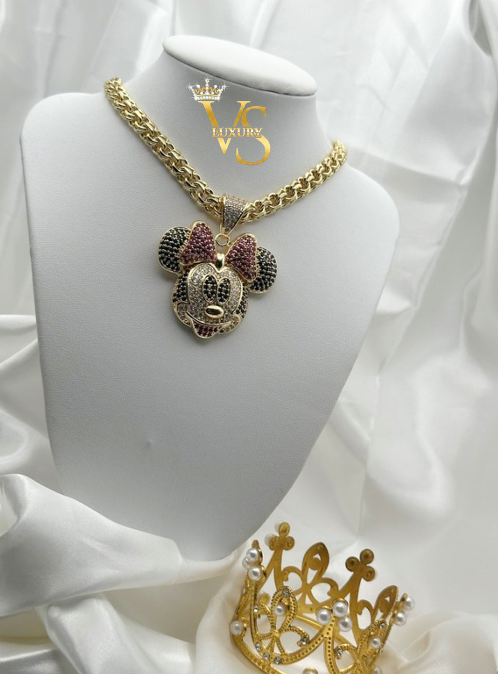 Valdes Luxury Cartoon Bow Pendant Chain – 14K Gold Plated, High Quality Everyday Jewelry