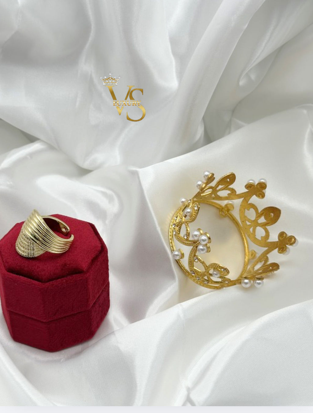 Valdes Luxury Adjustable Zirconia Band Ring – 14K Gold Laminated Open Ring