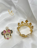 Valdes Luxury Bow Cartoon Character Pendant – Multicolor Zirconia, 14K Gold Plated, High Quality Jewelry