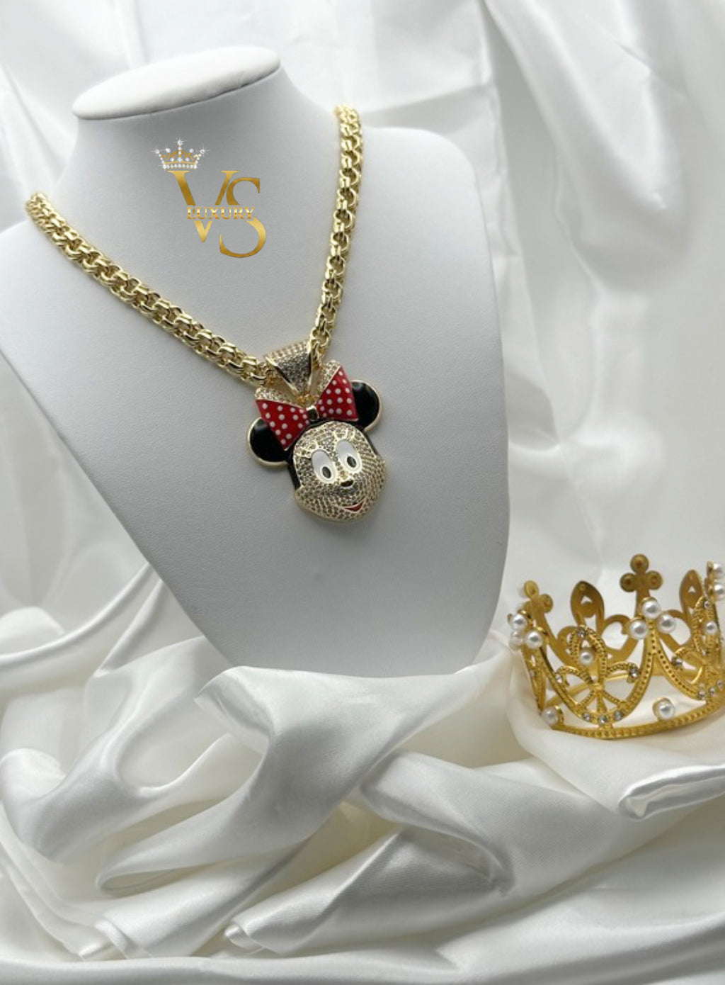 Valdes Luxury Cartoon Bow Pendant Chain – 14K Gold Plated, High Quality Everyday Jewelry