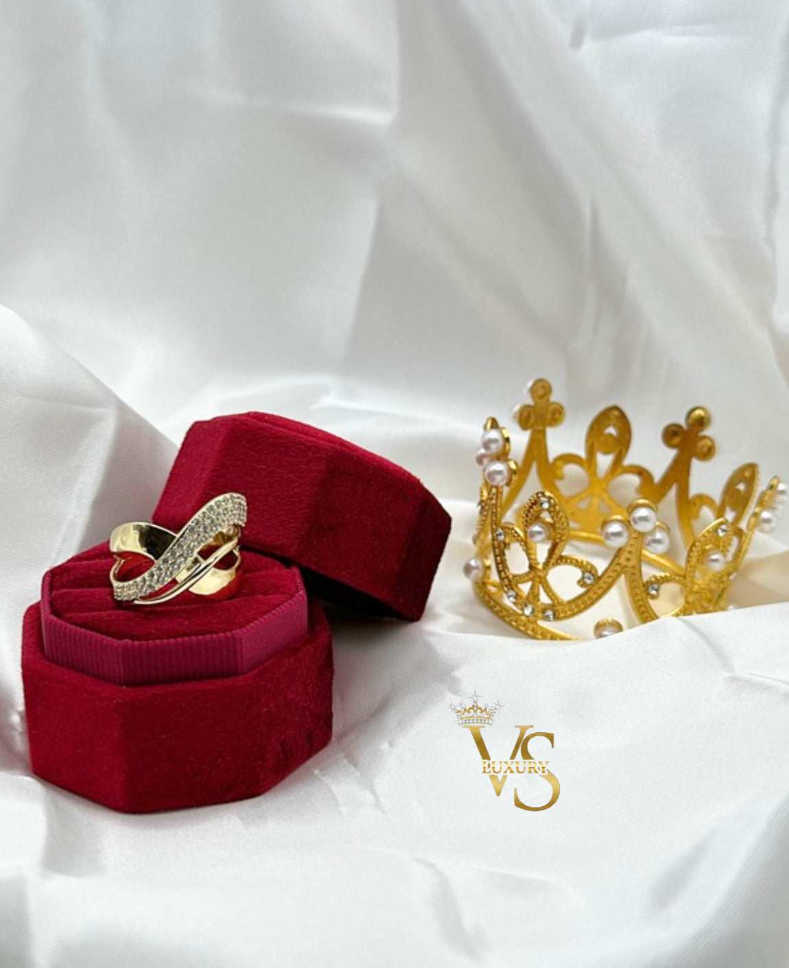 Valdes Luxury 14K Gold Plated Zirconia Wave Ring – High Quality Daily Wear Ring