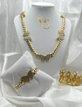 Valdes Luxury Monaco Butterfly Set – 14K Gold Plated Necklace & Bracelet