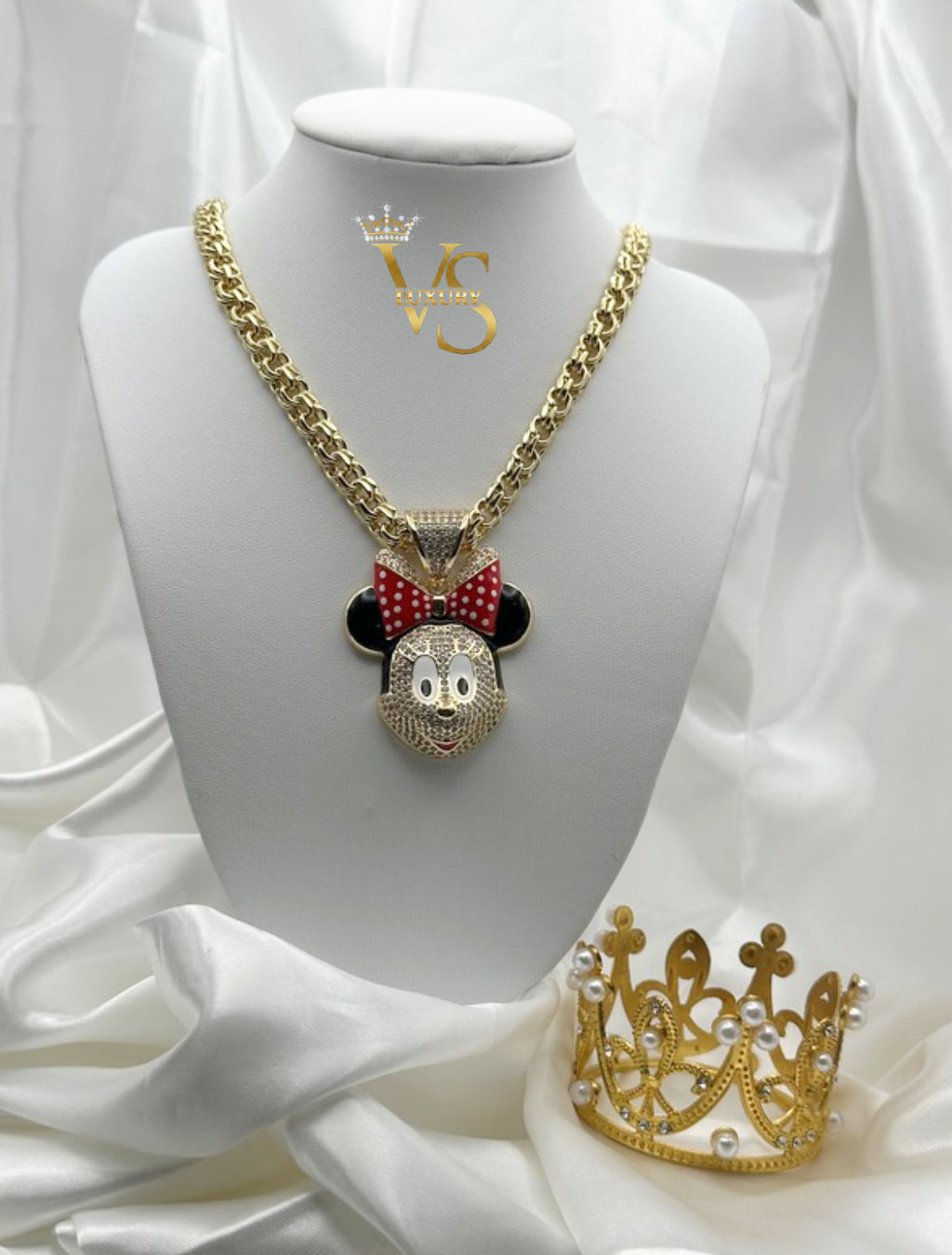 Valdes Luxury Cartoon Bow Pendant Chain – 14K Gold Plated, High Quality Everyday Jewelry