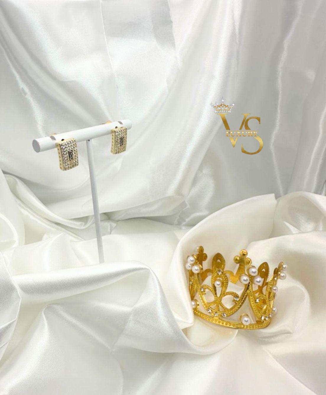 Valdes Luxury Monaco Rectangle Earrings – 14K Gold Plated