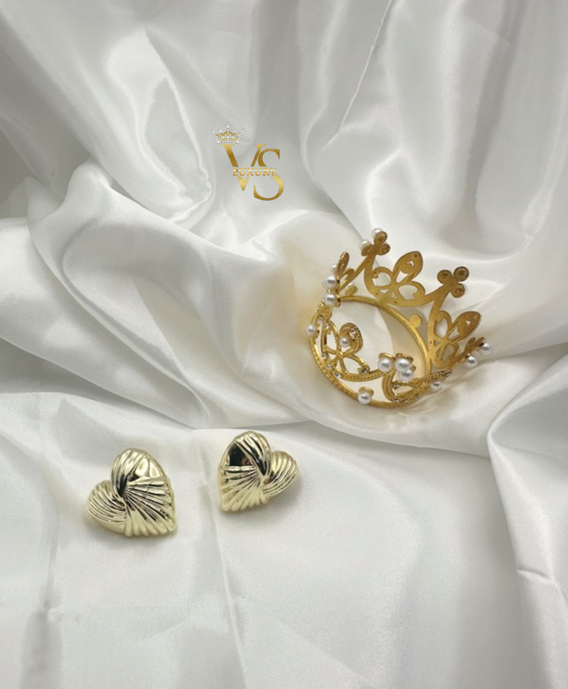 Valdes Luxury Heart Statement Earrings – 14K Gold Plated