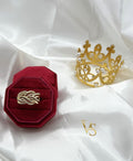 Valdes Luxury Gold Laminated 14K Intertwined Zirconia Ring High Quality Daily Wear