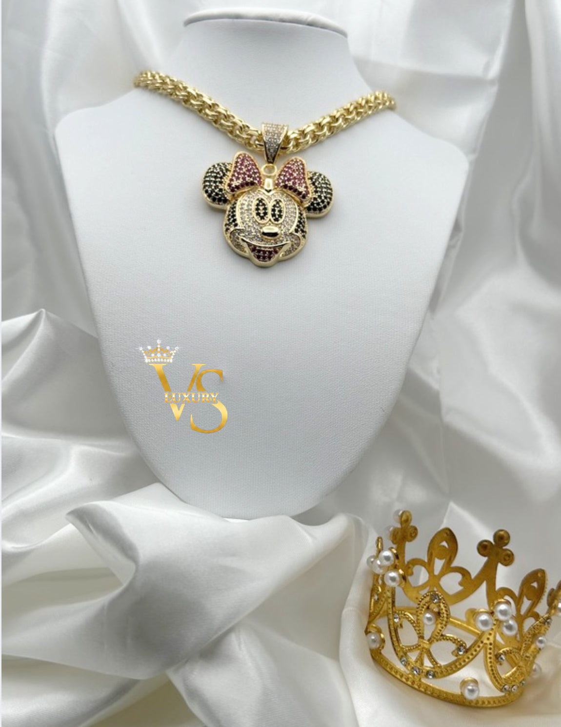 Valdes Luxury Cartoon Bow Pendant Chain – 14K Gold Plated, High Quality Everyday Jewelry