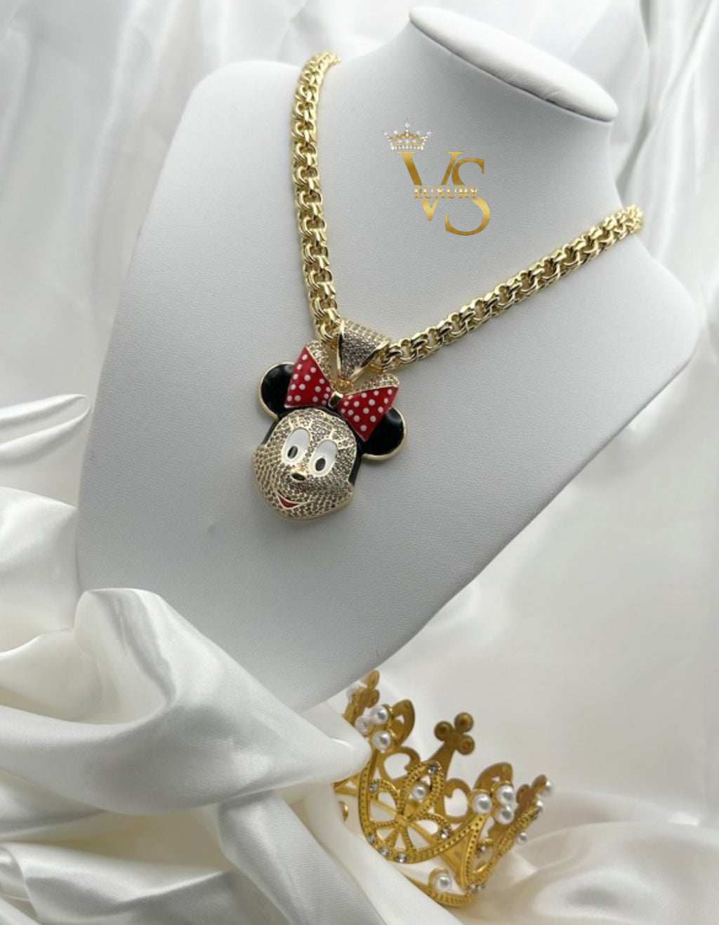 Valdes Luxury Cartoon Bow Pendant Chain – 14K Gold Plated, High Quality Everyday Jewelry