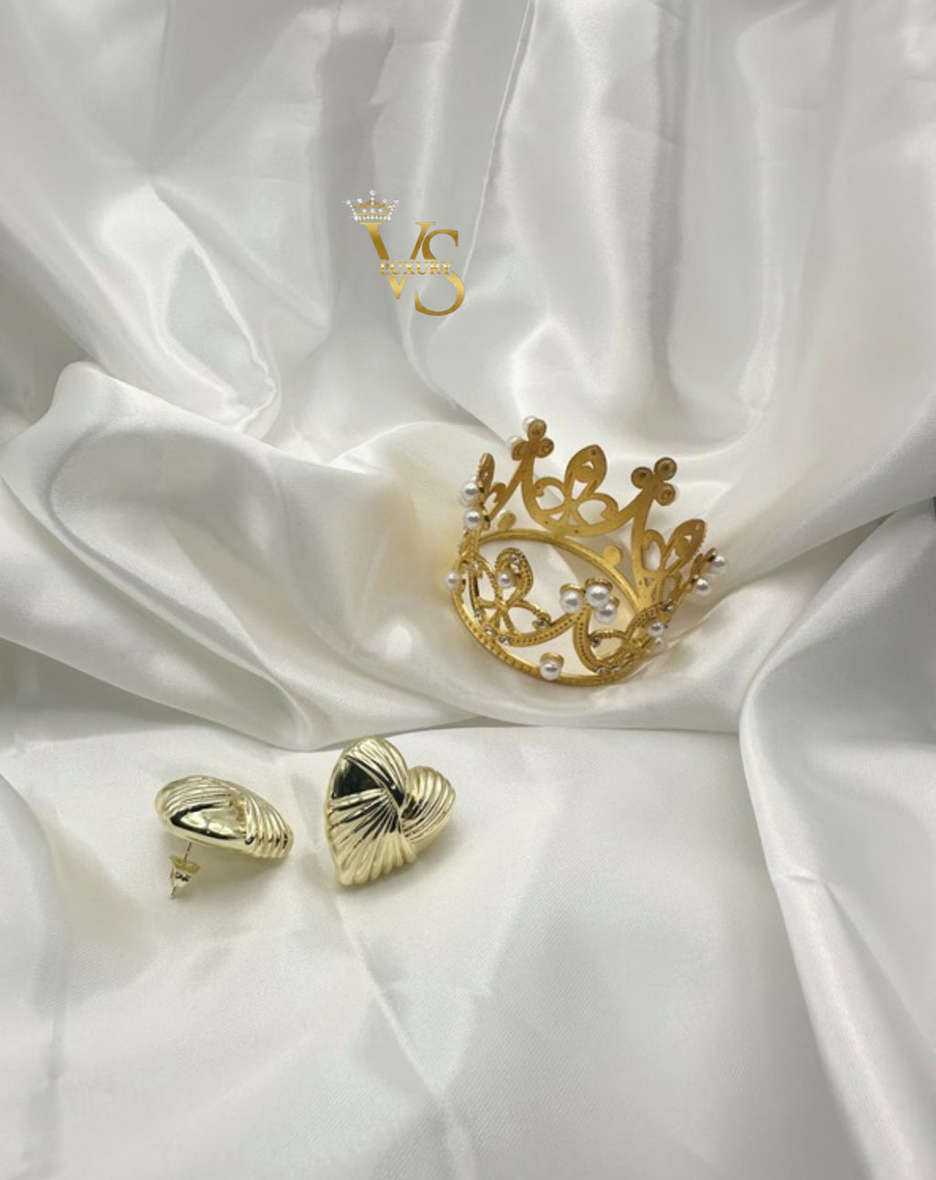 Valdes Luxury Heart Statement Earrings – 14K Gold Plated