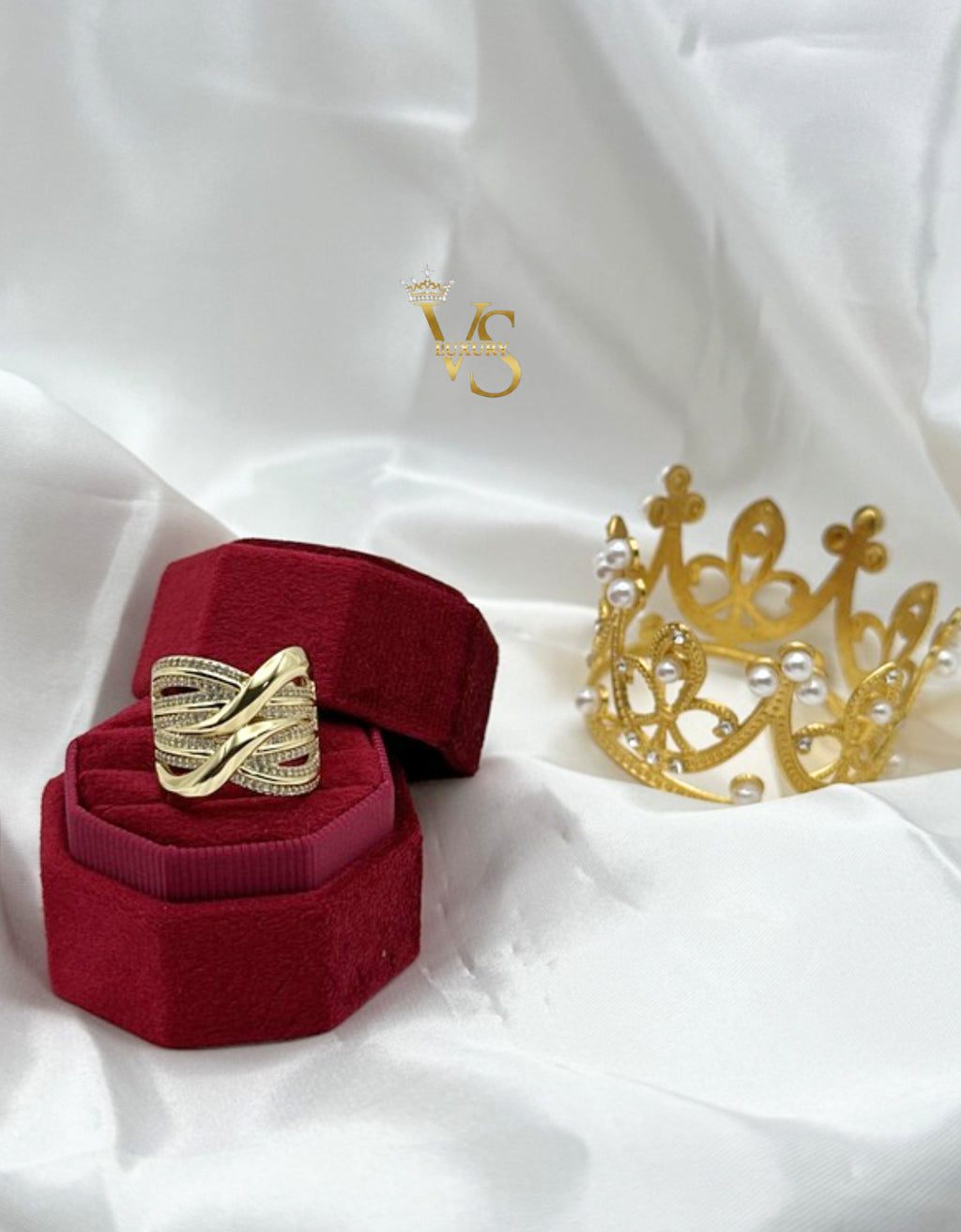Valdes Luxury 14K Gold Plated Multi Layer Zirconia Ring – High Quality Daily Wear Ring