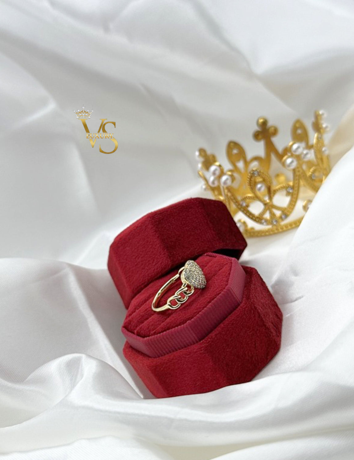 Valdes Luxury 14K Gold Plated Heart Zirconia Ring – High Quality Daily Wear Ring