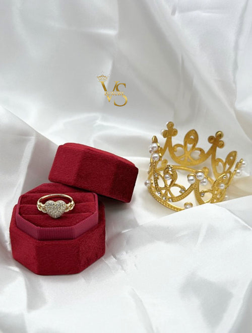 Valdes Luxury 14K Gold Plated Heart Zirconia Ring – High Quality Daily Wear Ring