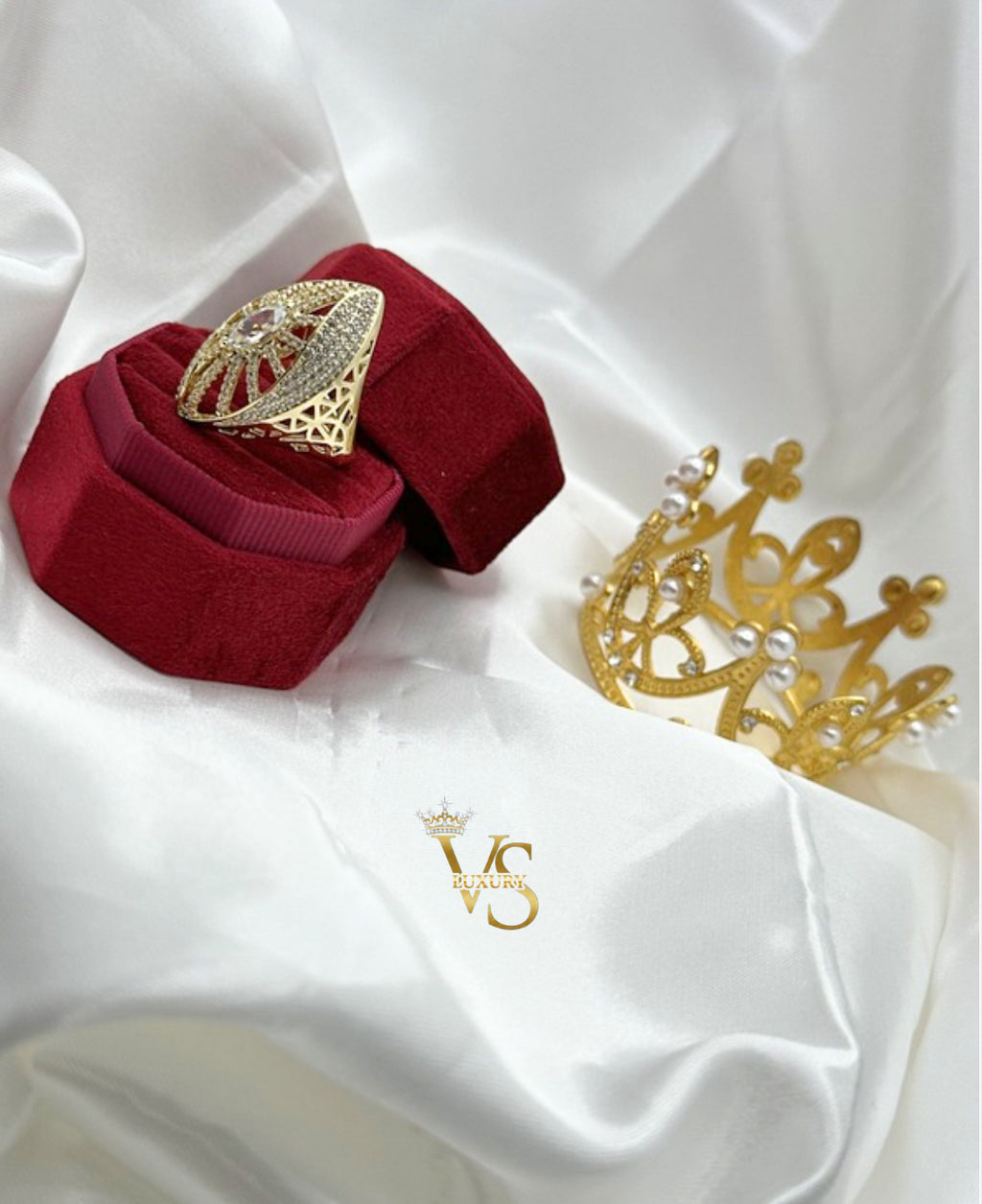 Valdes Luxury 14K Gold Plated Marquise Zirconia Statement Ring – High Quality Daily Wear Ring