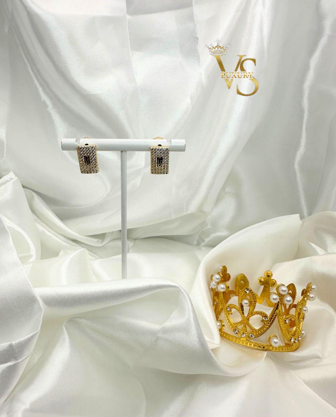 Valdes Luxury Monaco Rectangle Earrings – 14K Gold Plated