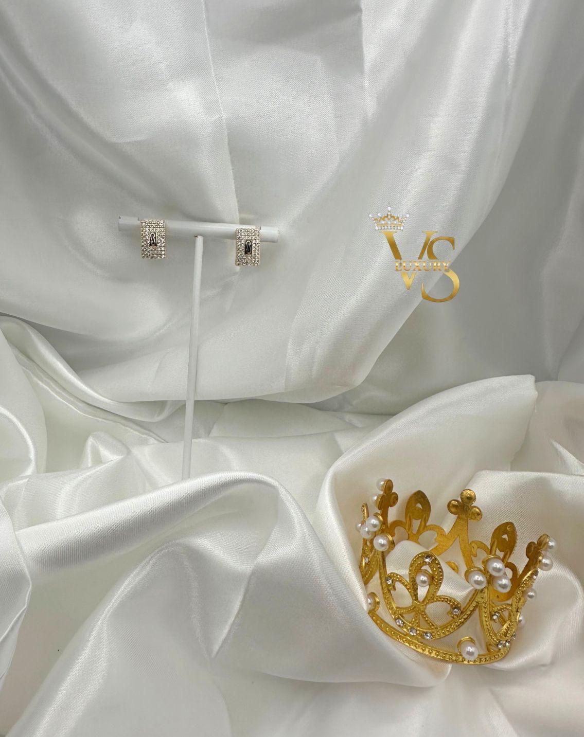 Valdes Luxury Monaco Rectangle Earrings – 14K Gold Plated