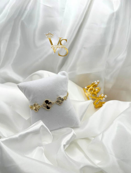 Valdes Luxury 14K Gold Laminated Flower Bracelet – Elegant Everyday Jewelry